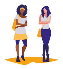 young girls students modeling