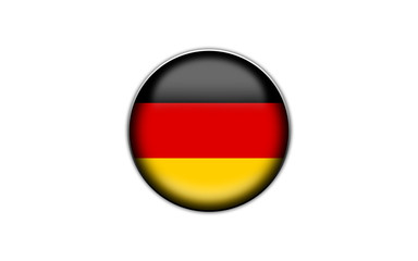 Flag of Germany under the glass in the form of a button or icon