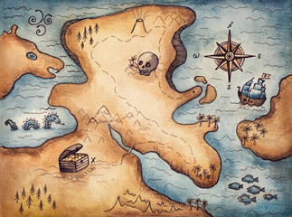 Fototapeta Pirate map obraz