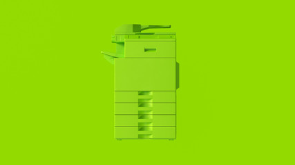 Lime Green Office Large Printer 3d illustration 3d render