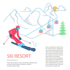 Banner Template For Mountain Ski Resort. 