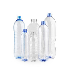 Six polyethylene empty bottles