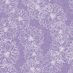 Seamless pattern with contours of flowers.