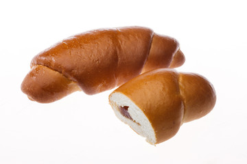 croissant with jam in the cut