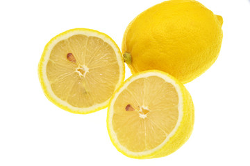 slice of lemon isolated on white background