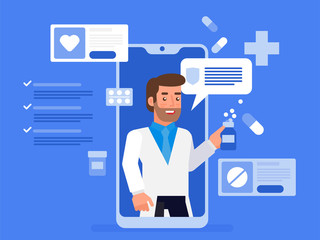 Online medical support, diagnosis and treatment. Online doctor consultation