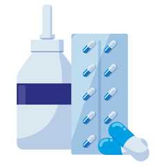 tablet capsules drugs and dropper medical