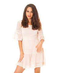 Portrait close up of young beautiful woman