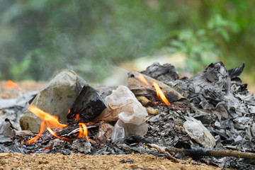 Burning garbage caused air pollution.