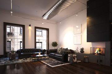 Luxury vintage style living room interior