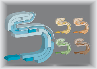 3D typography symbol, isolated logo, icons, technology © Megan