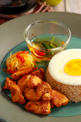 Very delicious Cured Chicken. Chicken Tocino from Philipines.
