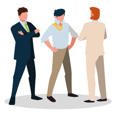 elegant businessmen with different possitions characters