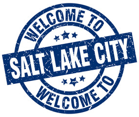 welcome to Salt Lake City blue stamp