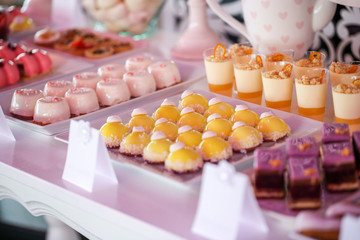 Colorful sweets on candy buffet