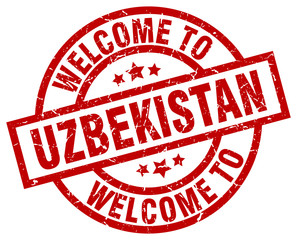welcome to Uzbekistan red stamp