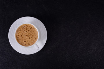 Fresh coffee on black background
