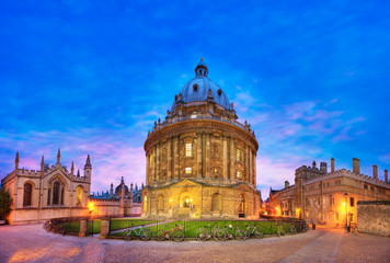 Fototapeta na wymiar Radcliffe Camera at dusk, Bodleian Library, Oxford University, Oxford, Oxfordshire, England, UK.