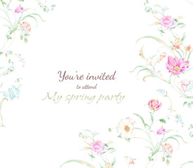 Fototapeta na wymiar watercolor flowers set,wedding invitation,greeting cards