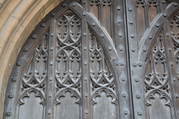 Wooden Door, Gloucester Cathedral; England