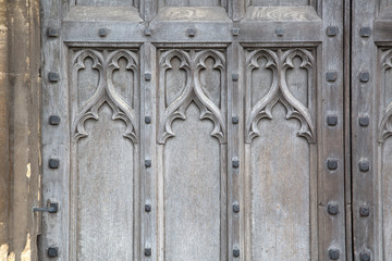 Wooden Door, Gloucester Cathedral; England