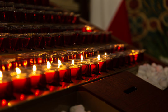 Candles on candelabre