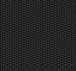 Knitting vector pattern. Vector texture seamless pattern. Black knit texture seamless pattern. Vector seamless background