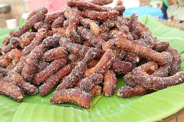 Tamarind with sugar in the market