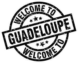 welcome to Guadeloupe black stamp