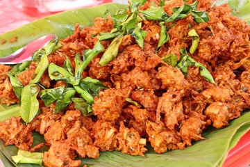 Fried fish cake at street food