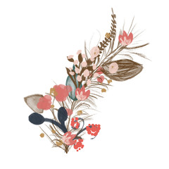 Feathered Floral Bracket