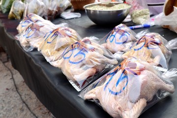 Fresh chicken at the market