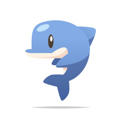 Cartoon dolphin vector isolated illustration © FARBAI