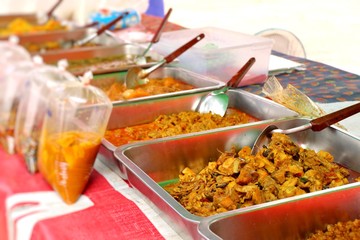 Curry and rice at the market