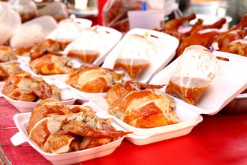 Tasty chicken at street food