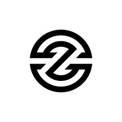 initial Z with circle logo design concept