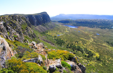 King David's Peak dominates the view over Lake Salome and the Walls of Jerusalem National Park, Tasmania.