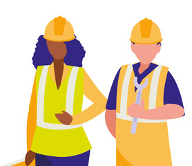 couple of builders working