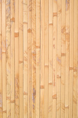New bamboo of strips on wall close up