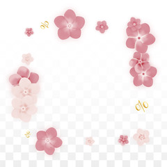 Vector Spring or Summer Sale Background with Flowers and Percent for Banner Design. Good for Special Hot Holiday Discount Offer, Black Friday, Fashion Promotion Action. Romantic Sakura Illustration.