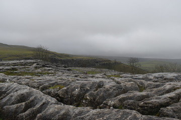 Malham Cove Yorkshire England, on winter Christmas holiday
