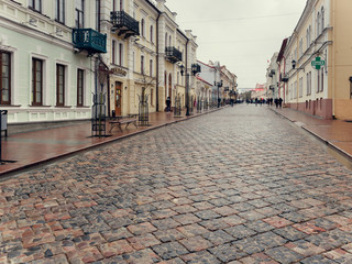 GRODNO, BELARUS - MARCH 18, 2019: Beautiful building in the city of Grodno..