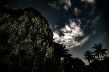Night at Tonsai Beach in Thailand 