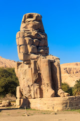 Colossi of Memnon, two massive stone statues of pharaoh Amenhotep III in Luxor, Egypt