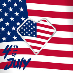4th of july independence day illustration on america flag white red stripe and hearth flag for social media pictures