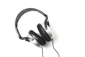 Speaker headset on white background.