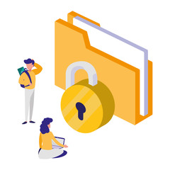 folder documents with padlock