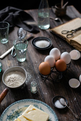 Process of cooking french dessert eclairs