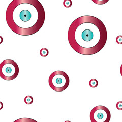 seamless pattern with red evil eye vector