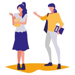 young girls students modeling